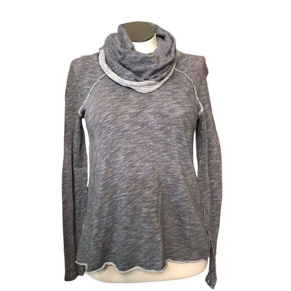 Free People Sweater Womens One Body Marled Gray Beach Cowl Neck Lightweight Airy - Picture 1 of 8